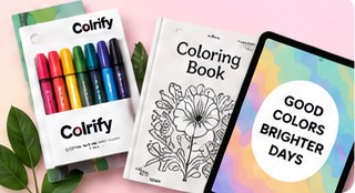 Colrify markers, coloring book and tablet wallpaper